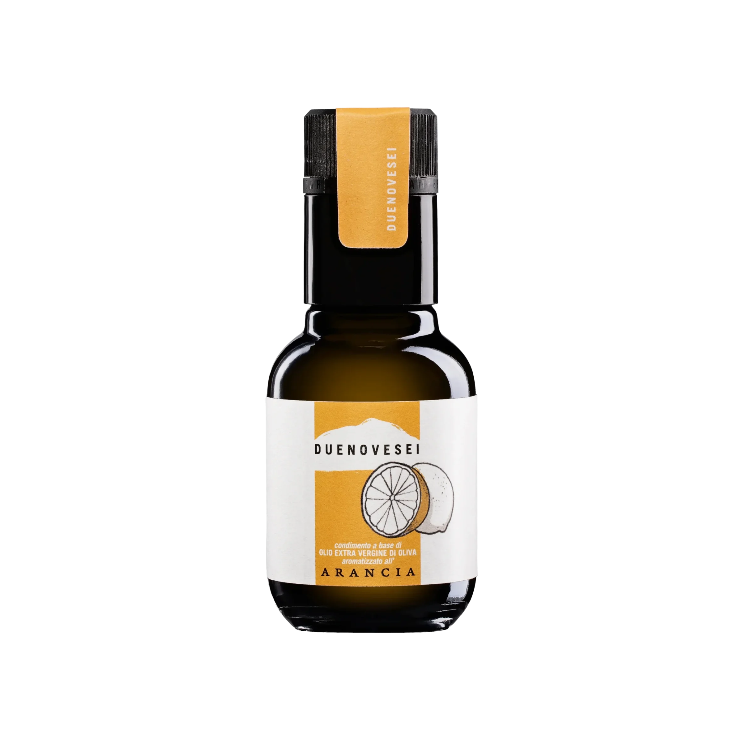 Bottiglia condimento aromatico olio aromatizzato allo Arancia DUENOVESEI 100ml