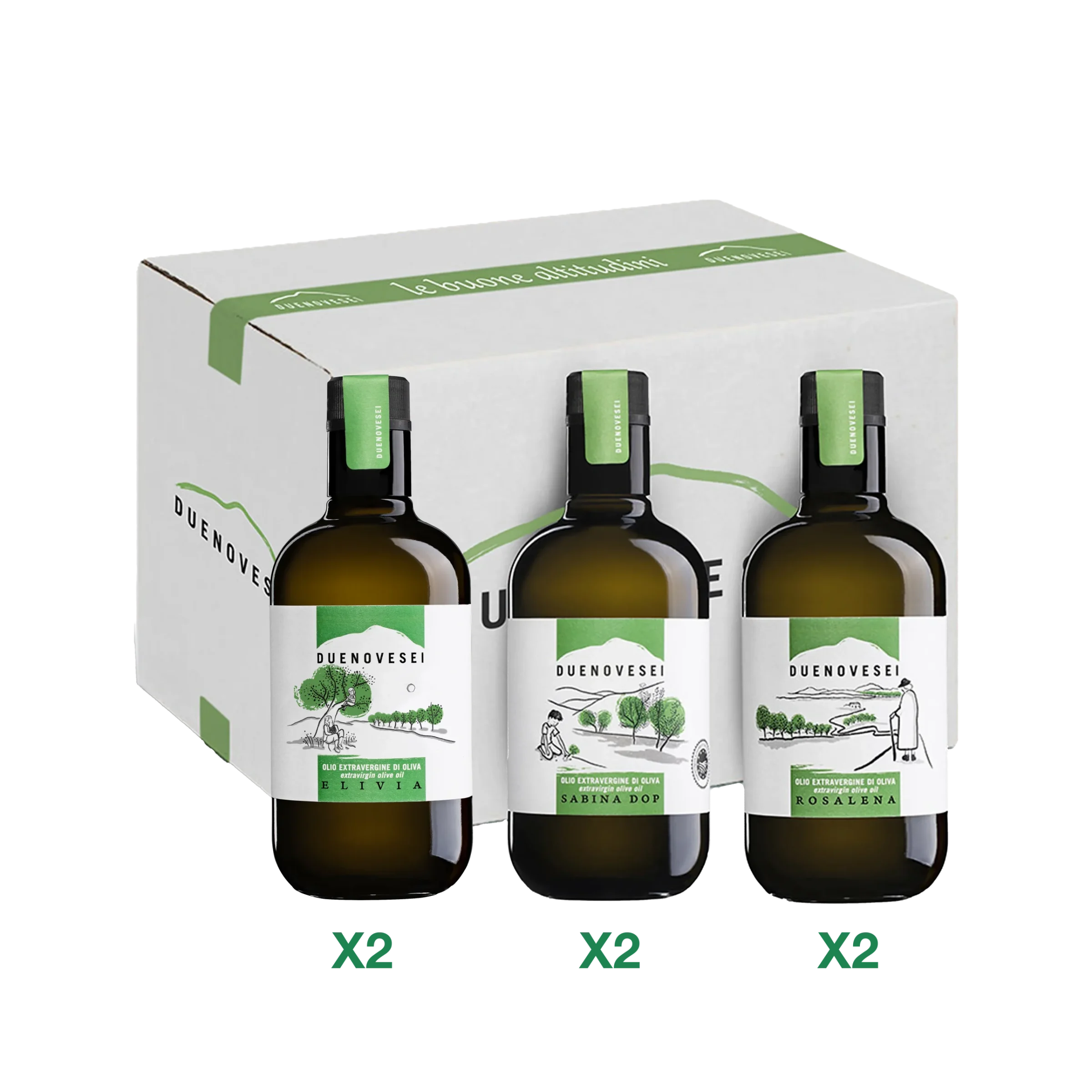 Experience Box DUENOVESEI Blend Box con olio extravergine di oliva Rosalena Sabina DOP Elivia 500ml
