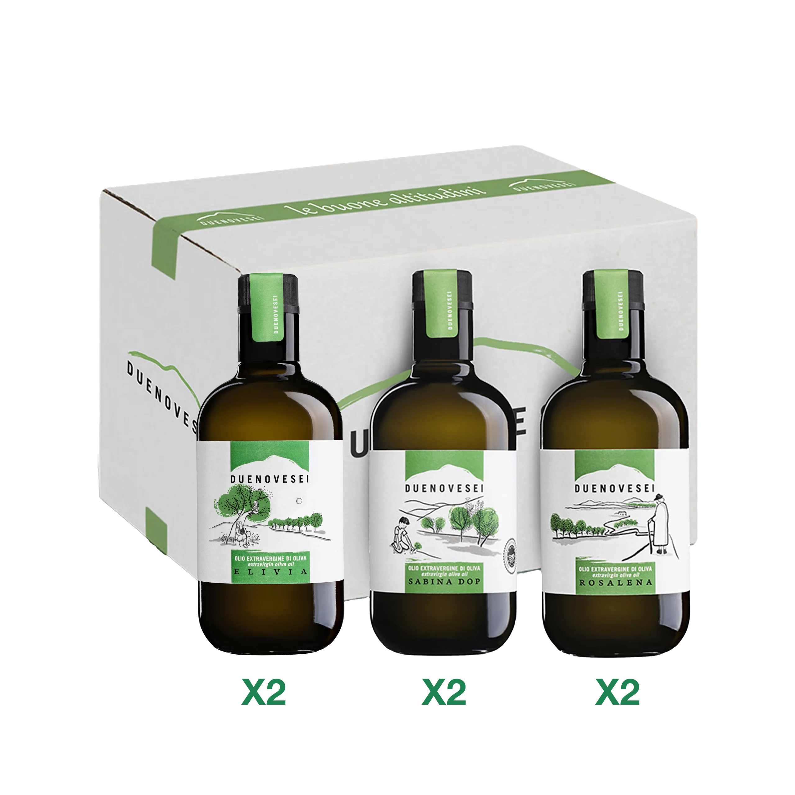 050-blend box Experience Box DUENOVESEI Blend Box con olio extravergine di oliva Rosalena Sabina DOP Elivia 500ml