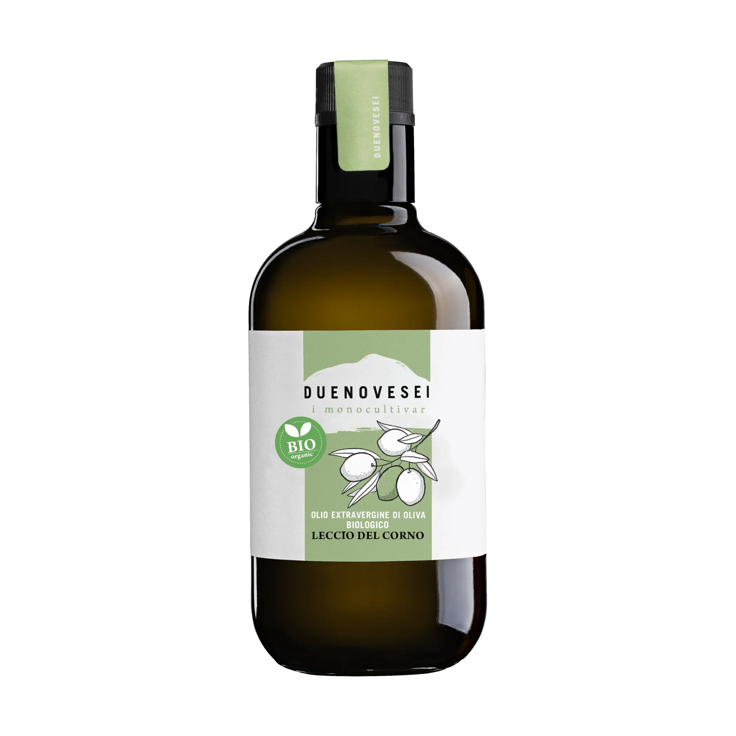 Bottiglia olio extravergine di oliva Monvarietale Leccio del Corno DUENOVESEI 500ml
