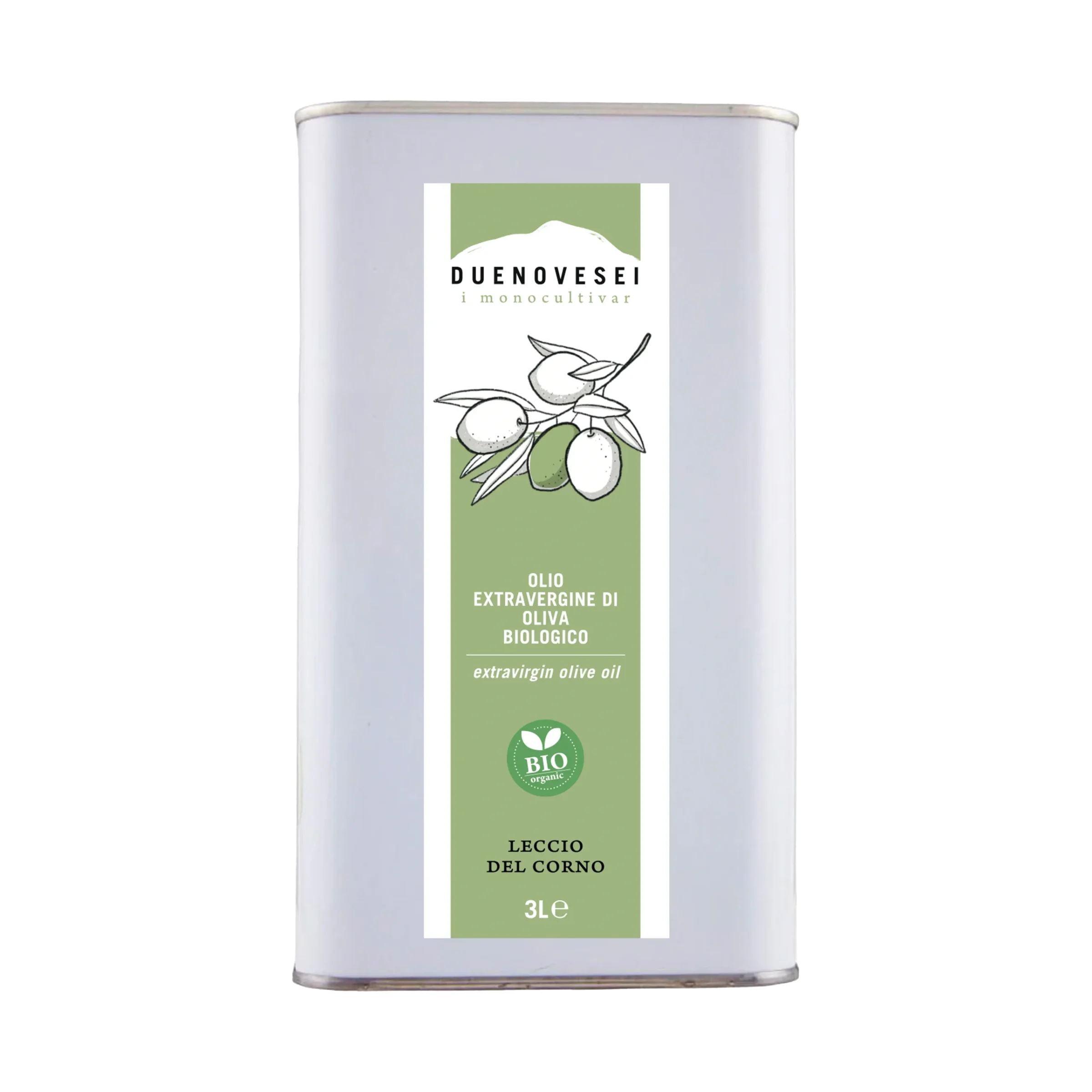 Lattina di olio extravergine di oliva Monovarietale Leccio del Corno Biologico DUENOVESEI 3lt