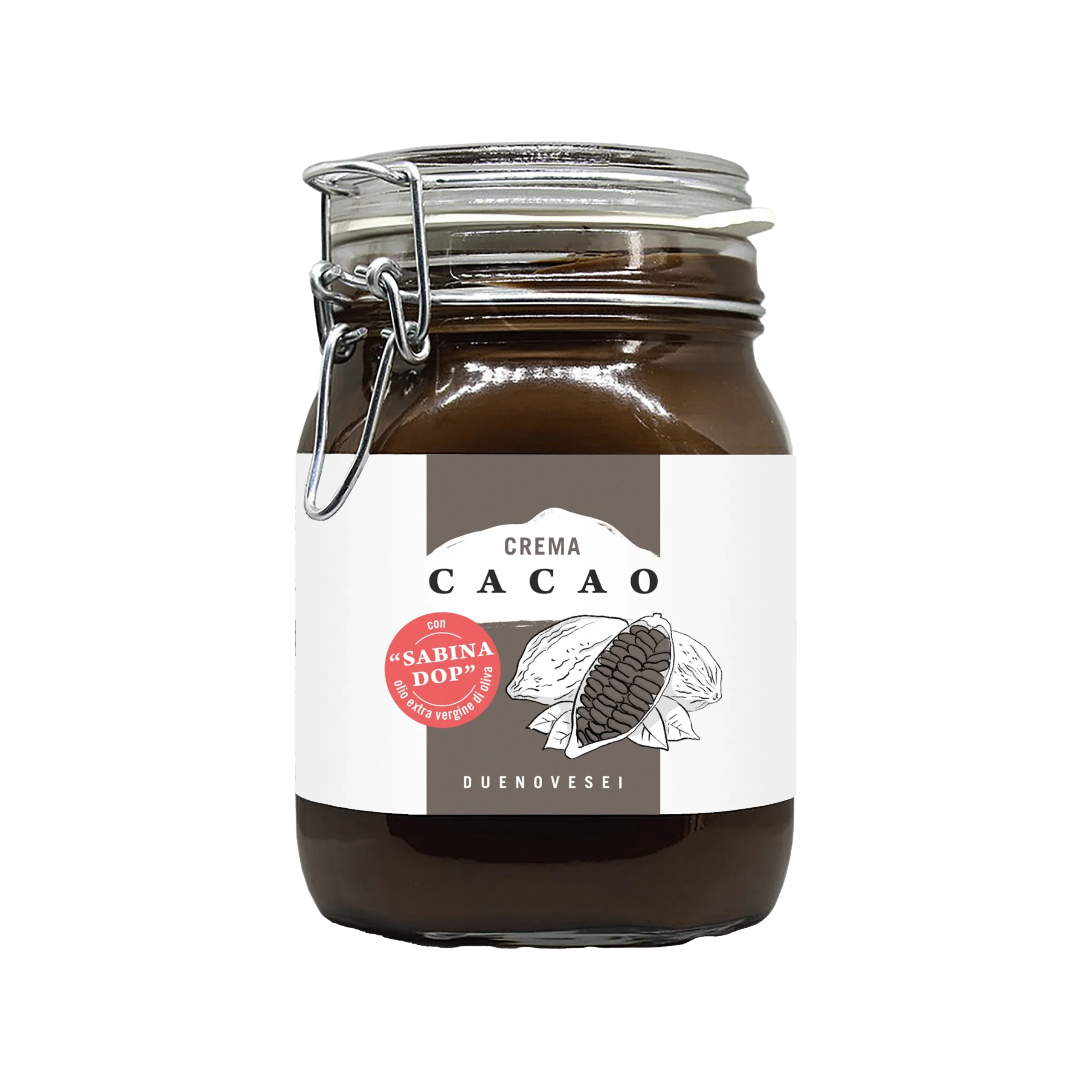 kg cacao Vaso di crema spalmabile al cacao con olio extravergine di oliva sabina dop DUENOEVSEI 1,2 kg