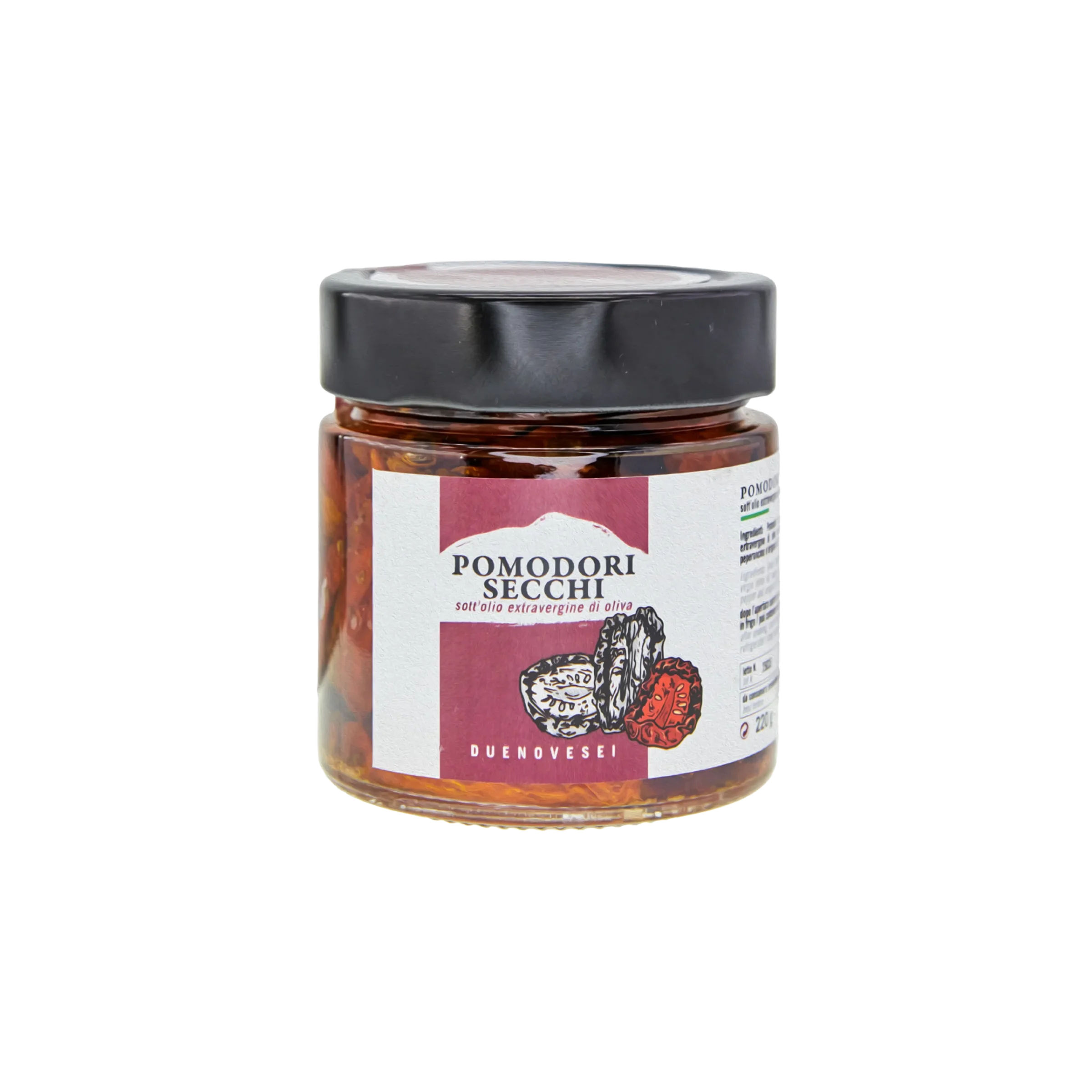 Vaso di pomodori secchi con olio extravergine di oliva DUENOVESEI